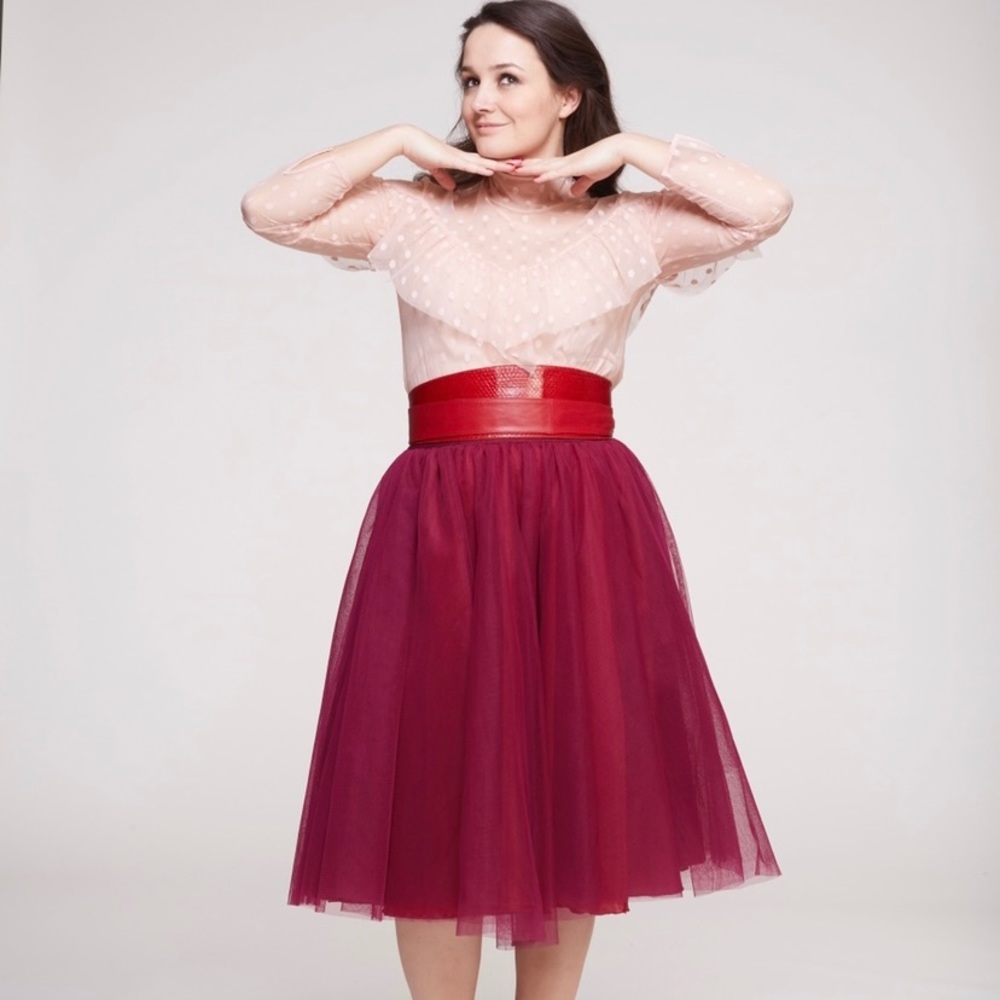 NWT The Cherry Red Midi tutu tulle skirt